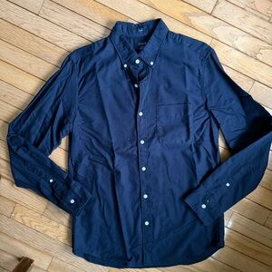 J. Crew Dark Blue Flex Oxford Casual Button Down Shirt